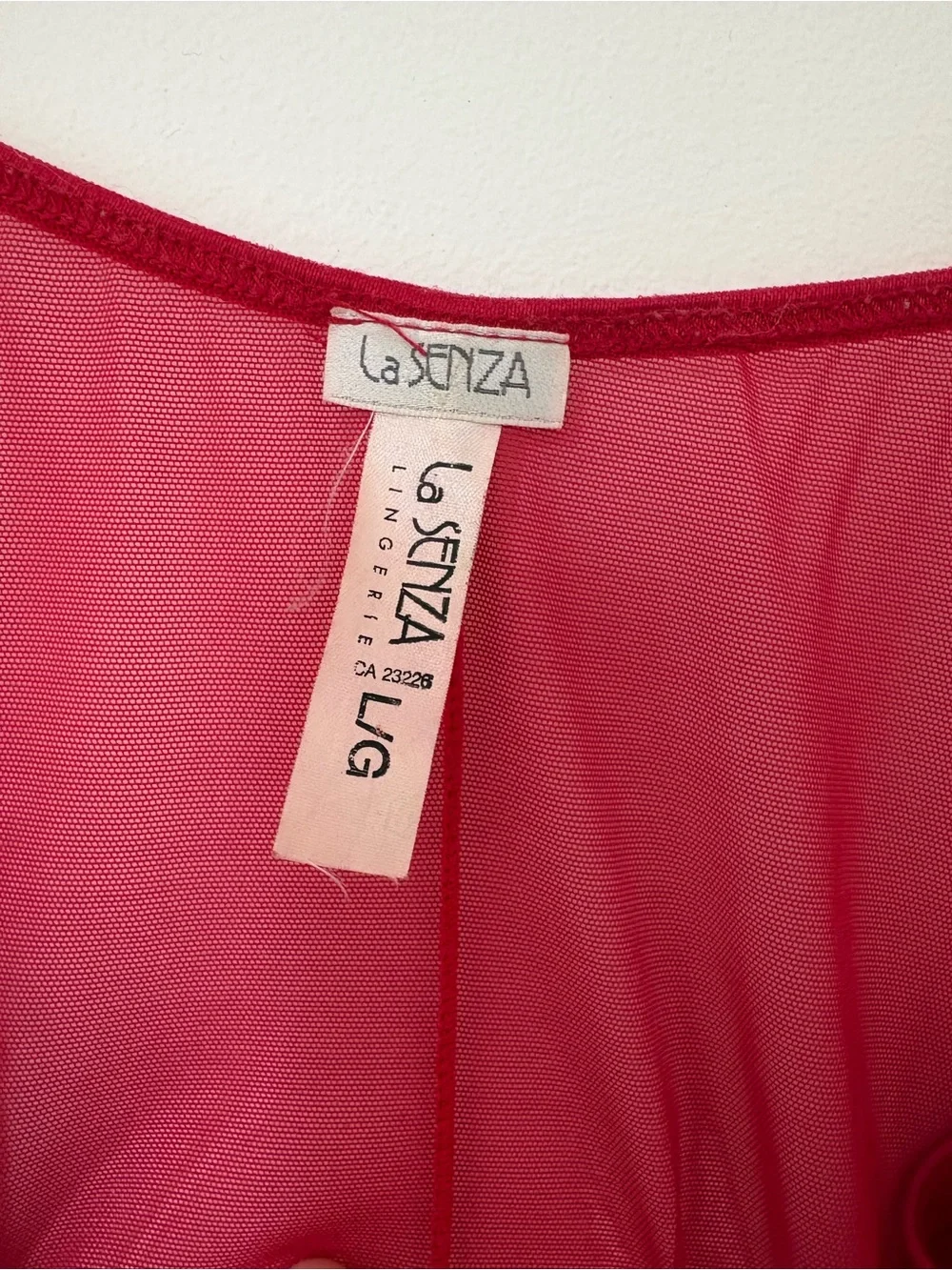 La SENZA Red Sheer Long Slip Chemise - Picture 2 of 2